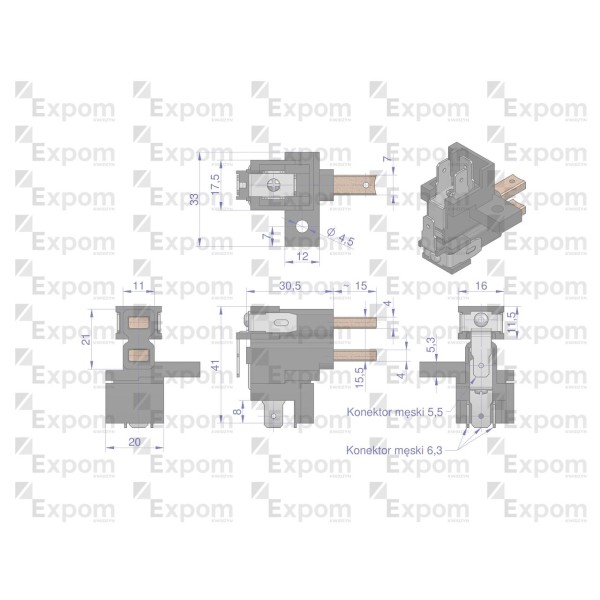 Szczotkotrzymacz ze szczotkami EX-242902EX | Exvi
