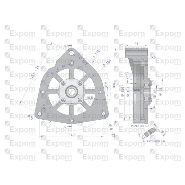 Tarcza pokrywa przednia alternatora EX-385500EX | Exvi