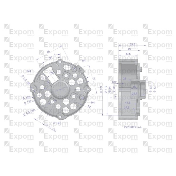 Tarcza pokrywa tylna alternatora EX-242400EX | Exvi