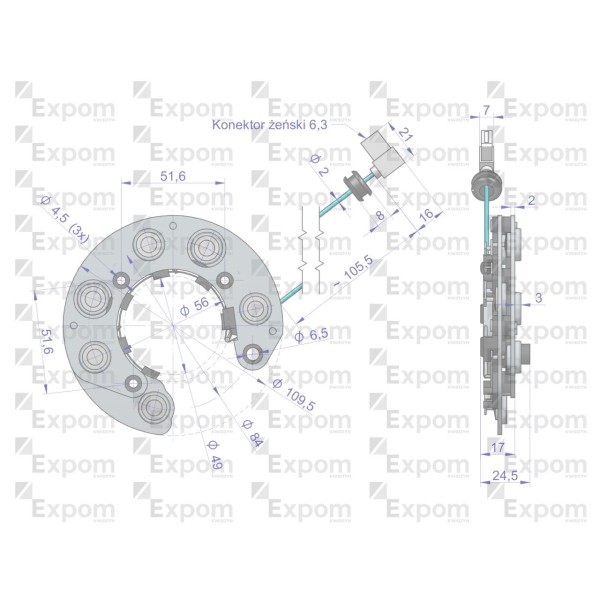 Prostownik kompletny alternatora EX-246441EX | Exvi