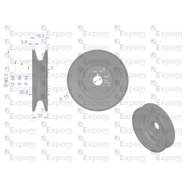 Koło pasowe alternatora EX260000EX C-360 EX-260220EX | Exvi