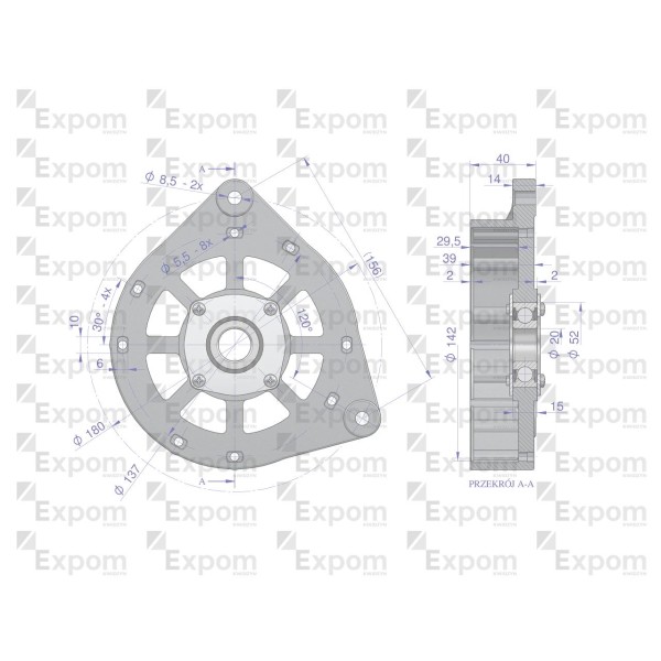 Tarcza pokrywa przednia alternatora EX-254500EX | Exvi
