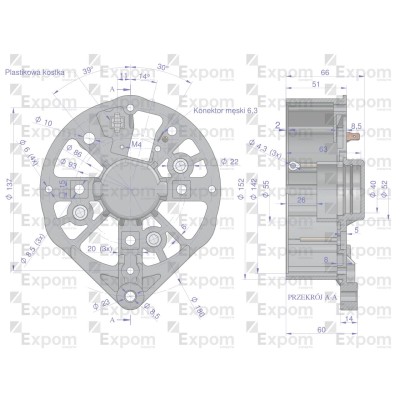 Tarcza pokrywa tylna alternatora EX-254400EX | Exvi