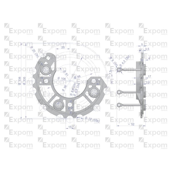 Prostownik kompletny alternatora EX-254441EX | Exvi
