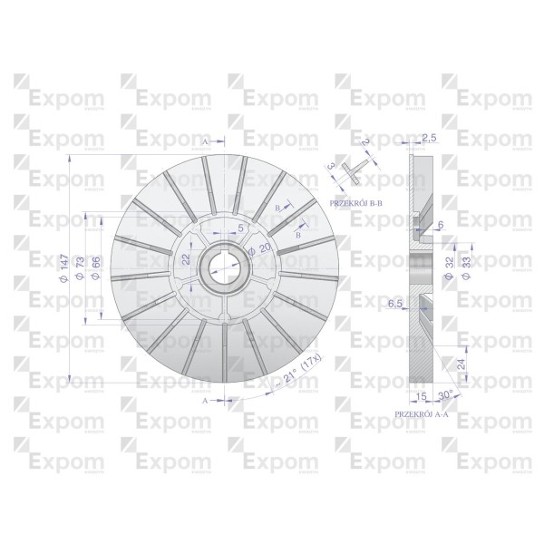 Wentylator alternatora EX257000 A120 EX-254955EX | Exvi