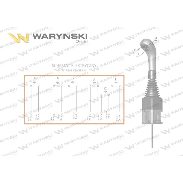 Joystick pod linki zakończone kulką z 1 JOYSTICK-K1P | Exvi