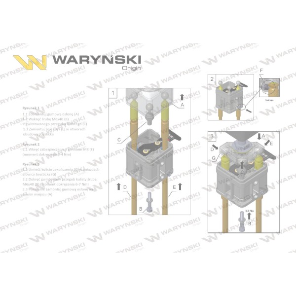 Joystick pod linki zakończone kulką z 1 JOYSTICK-K1P | Exvi