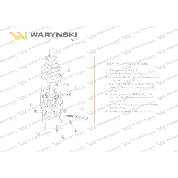 Joystick pod linki zakończone widełkami JOYSTICK-W | Exvi