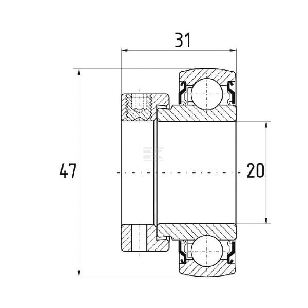 Łożysko kulkowe samonastawne 20x47x14 mm FŁT 7780D204 | Exvi