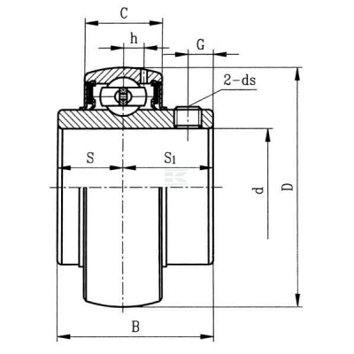 Wkład łożyska 1-1/2" / 38.1x80x21 mm UC20824INA | Exvi