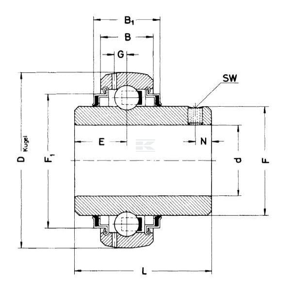 Wkład łożyska 50x90x23 mm INA/FAG GYE50KRRBFA107VA | Exvi