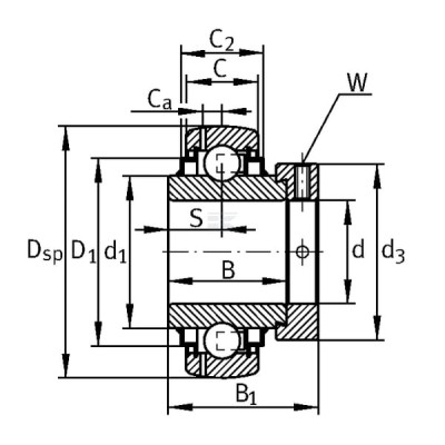 Wkład łożyska 25x52x44.3 SKF XGGE25KRRB | Exvi