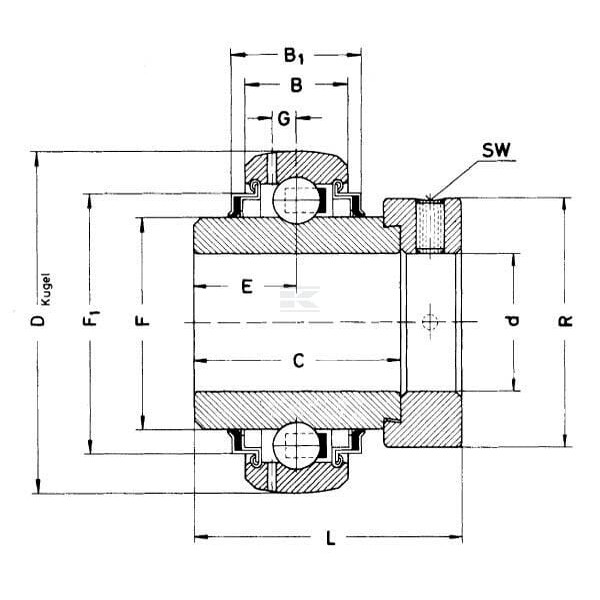 Wkład łożyska 40x80x56.3 SKF XGGE40KTTB | Exvi