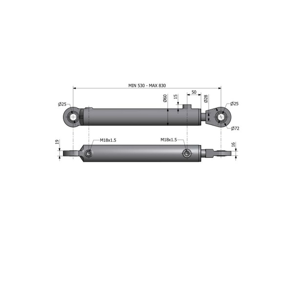 Cylinder hydrauliczny, siłownik wspomagania 88276909 | Exvi