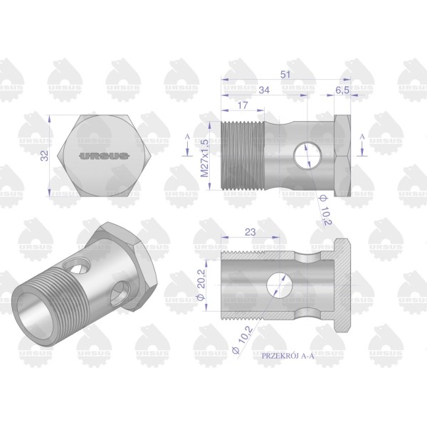 Łącznik hydrauliki M27x1.5 972450 C-385 54/25-040/8 | Exvi