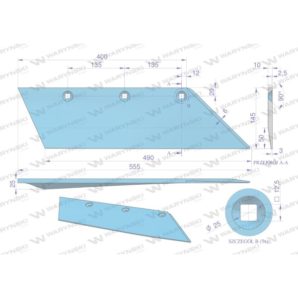Lemiesz prawy 20" zastosowanie SB 56 RE 3352034 | Exvi