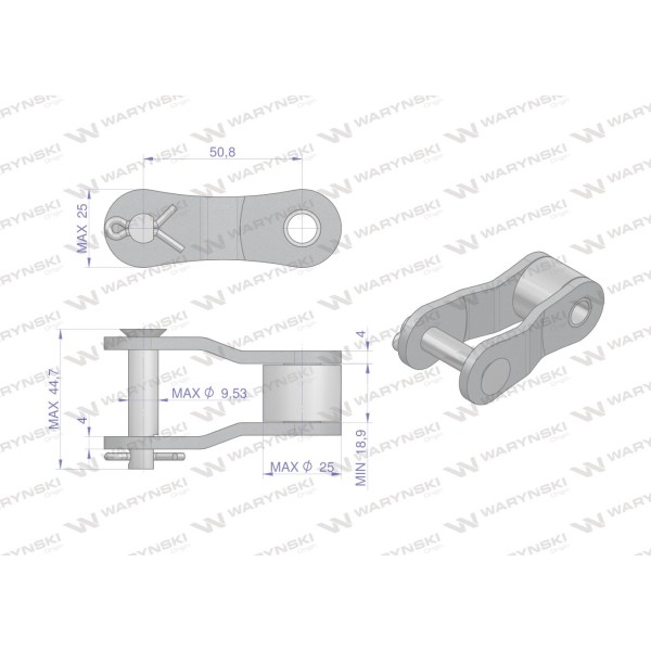Półogniwo łańcucha CA650F Waryński PCA650 | Exvi