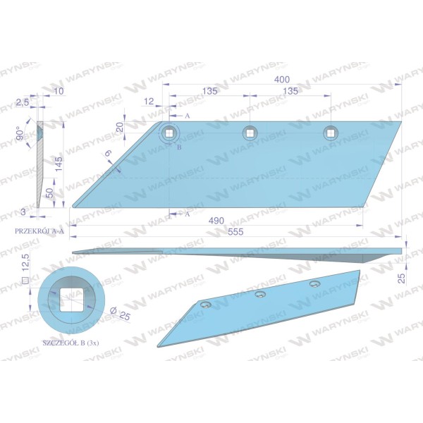 Lemiesz lewy 20" zastosowanie SB 56 LI 3352035 | Exvi