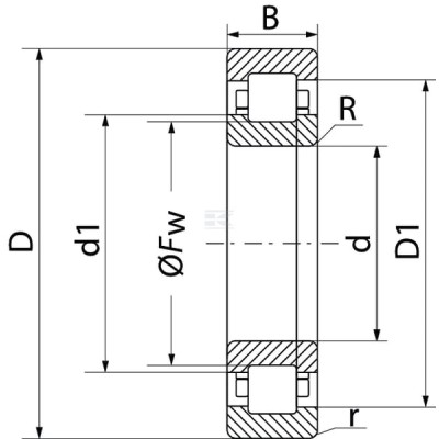 Łożysko walcowe 40x80x18 mm SKF NUP208ECPC3 | Exvi
