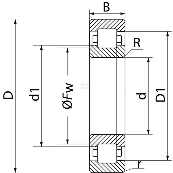 Łożysko walcowe 40x80x18 mm SKF NUP208ECPC3 | Exvi