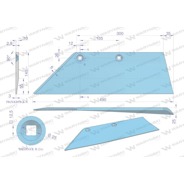 Lemiesz lewy 18" zastosowanie SB 45 LI 3352031 | Exvi