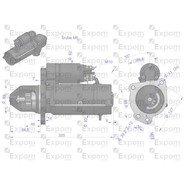 Rozrusznik 12V RENAULT Typ Iskra MS110 EXPOM MS110EX | Exvi