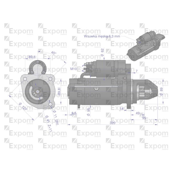 Rozrusznik AZF4369 Case Nowy Typ EXPOM MS175EX | Exvi