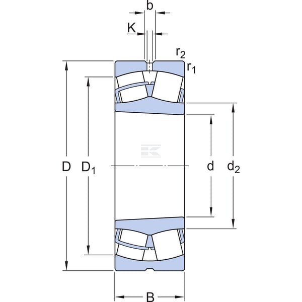 Łożysko baryłkowe samonastawne 55x100x25 750022211K | Exvi