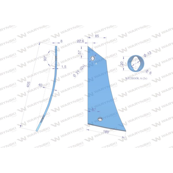 Pierś odkładni prawa dwuotworowa zastosowanie 96086 | Exvi