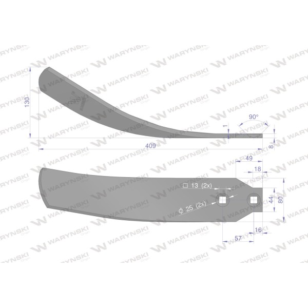Osłona grządzieli długa prawa zastosowanie 34060859 | Exvi