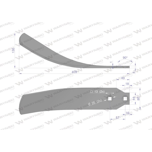 Osłona grządzieli długa lewa zastosowanie 34060858 | Exvi