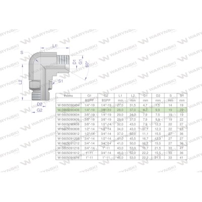 Kolanko hydrauliczne nastawne calowe BB 5605090406 | Exvi