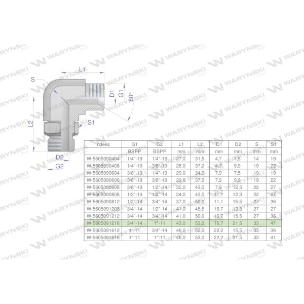 Kolanko hydrauliczne nastawne calowe BB 5605091216 | Exvi