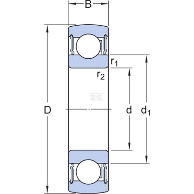 Łożysko kulkowe zwykłe 30x72x19 mm SKF 17263062RSSKF | Exvi