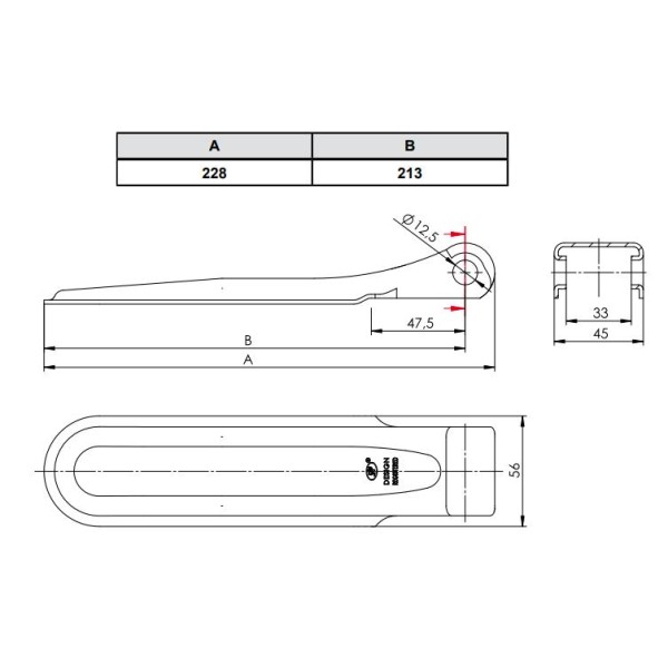 Zawias bez tulejki ZW-01.220A RM-ZW-01.220A | Exvi