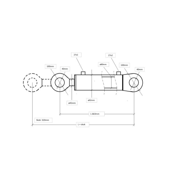 Cylinder hydrauliczny - siłownik RM-CJ2F8045320 | Exvi