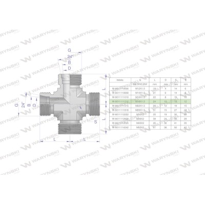 Czwórnik hydrauliczny metryczny BBBB 9011111212 | Exvi