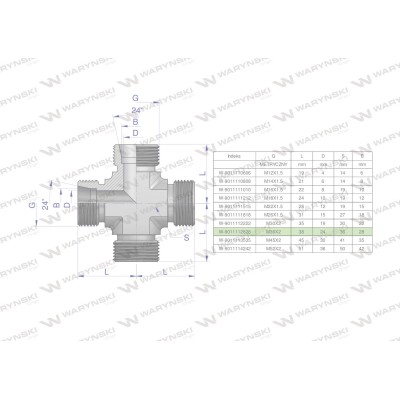 Czwórnik hydrauliczny metryczny BBBB 9011112828 | Exvi