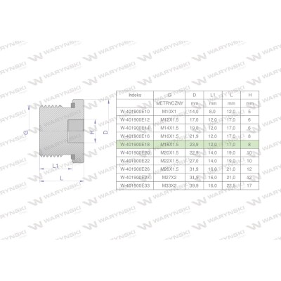 Korek hydrauliczny metryczny (na imbus) 401900E18 | Exvi
