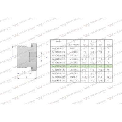 Korek hydrauliczny metryczny (na imbus) 401900E20 | Exvi