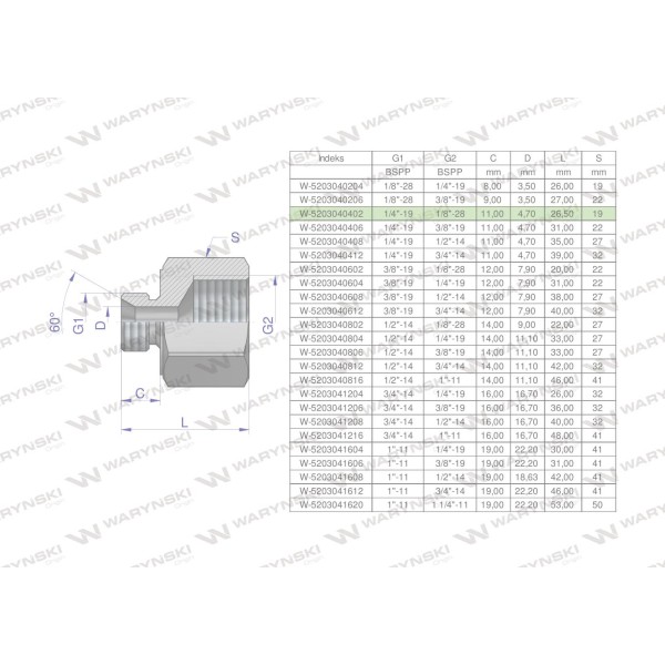 Tulejka różnicowa hydrauliczna calowa AB 5203040402 | Exvi