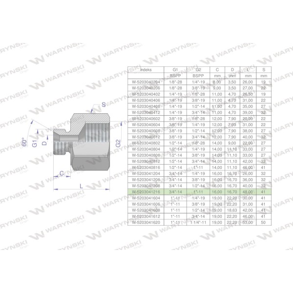 Tulejka różnicowa hydrauliczna calowa AB 5203041216 | Exvi