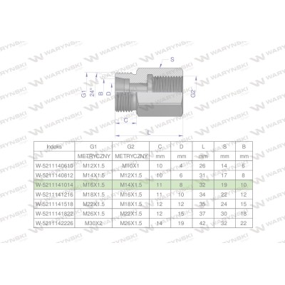 Tulejka różnicowa hydrauliczna metryczna 5211141014 | Exvi