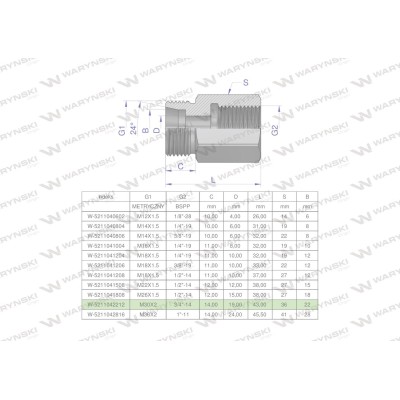 Tulejka różnicowa hydrauliczna AB M30x2 5211042212 | Exvi
