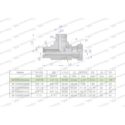 Trójnik hydrauliczny niesymetryczny 7205050404 | Exvi