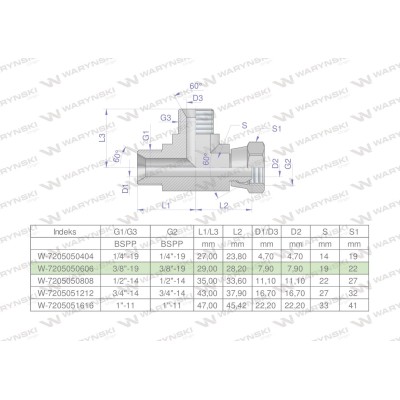 Trójnik hydrauliczny niesymetryczny 7205050606 | Exvi