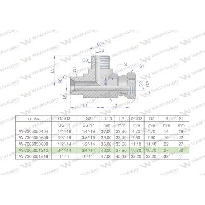 Trójnik hydrauliczny niesymetryczny 7205051212 | Exvi