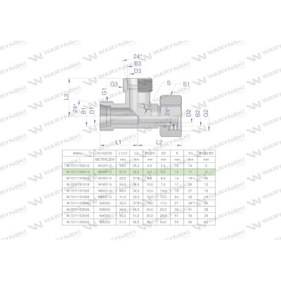 Trójnik hydrauliczny niesymetryczny 7211150814 | Exvi