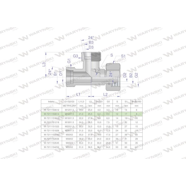 Trójnik hydrauliczny niesymetryczny 7211150814 | Exvi