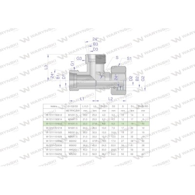 Trójnik hydrauliczny niesymetryczny 7211151016 | Exvi